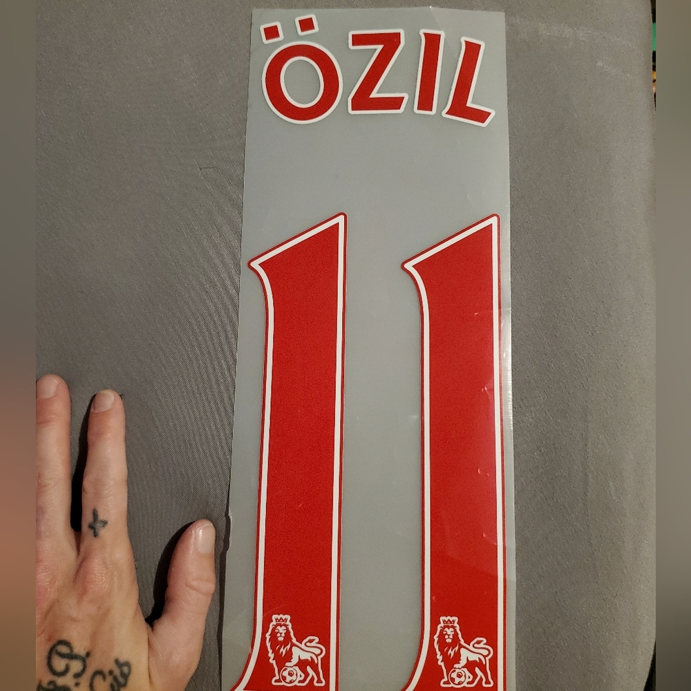 ARSENAL AWAY Premier League Nameset 2010-2014 OFFICIAL SportingID IronON Nameset
